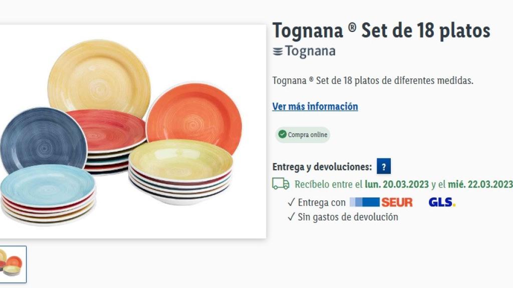 Set de 18 platos.