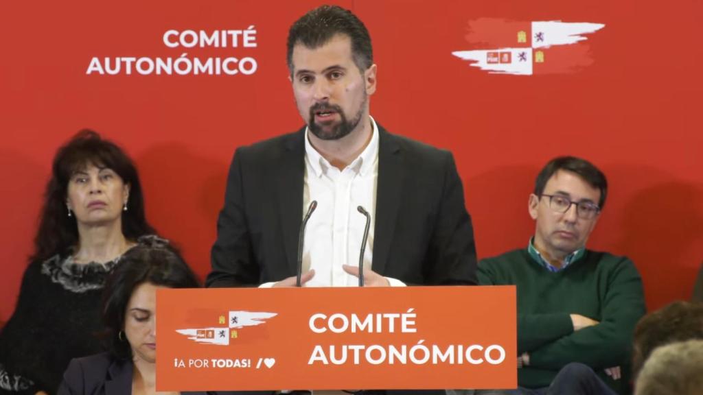 El secretario general del PSCyL, Luis Tudanca, durante su intervención en el Comité Autonómico del partido, este viernes.