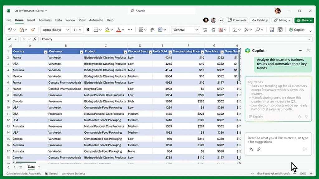 Excel con Copilot