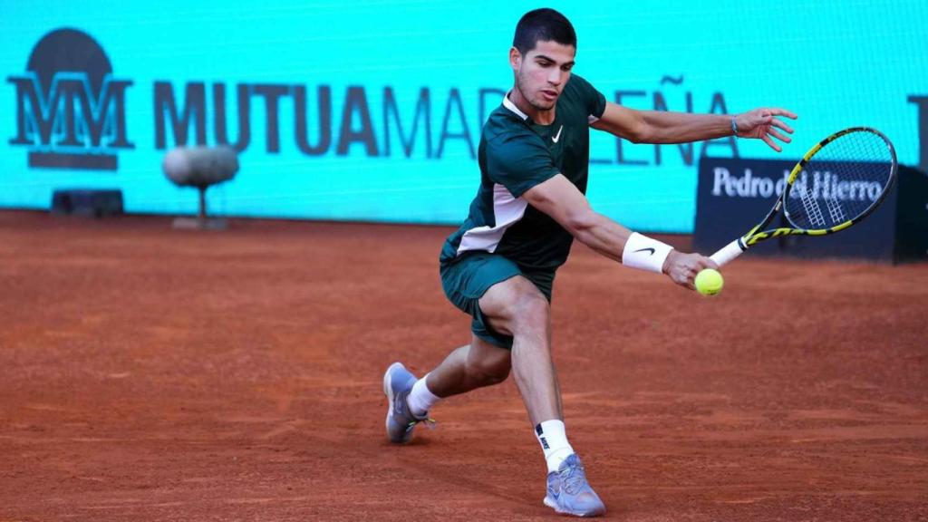 Alcaraz, durante uno de sus partidos en el Mutua Madrid Open.