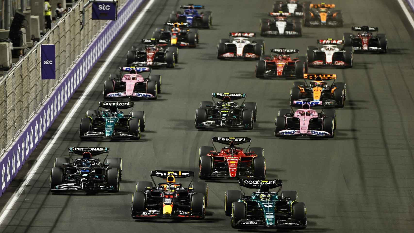 Parrilla de salida del Gran Premio de Arabia Saudí.