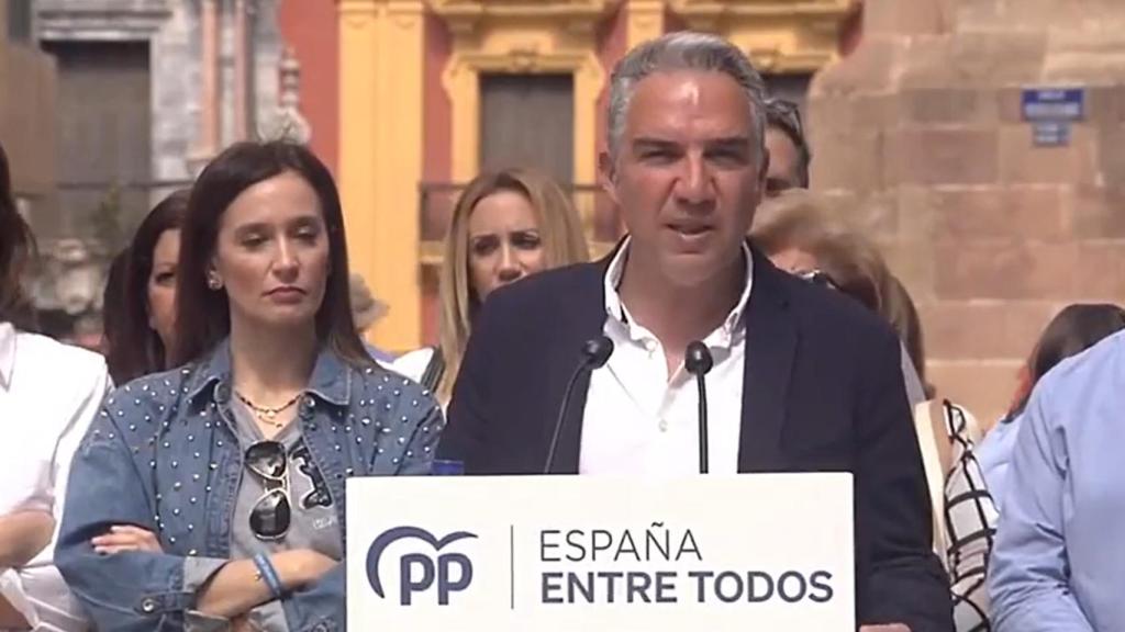 Elías Bendodo, en un acto del PP celebrado este domingo en Málaga.