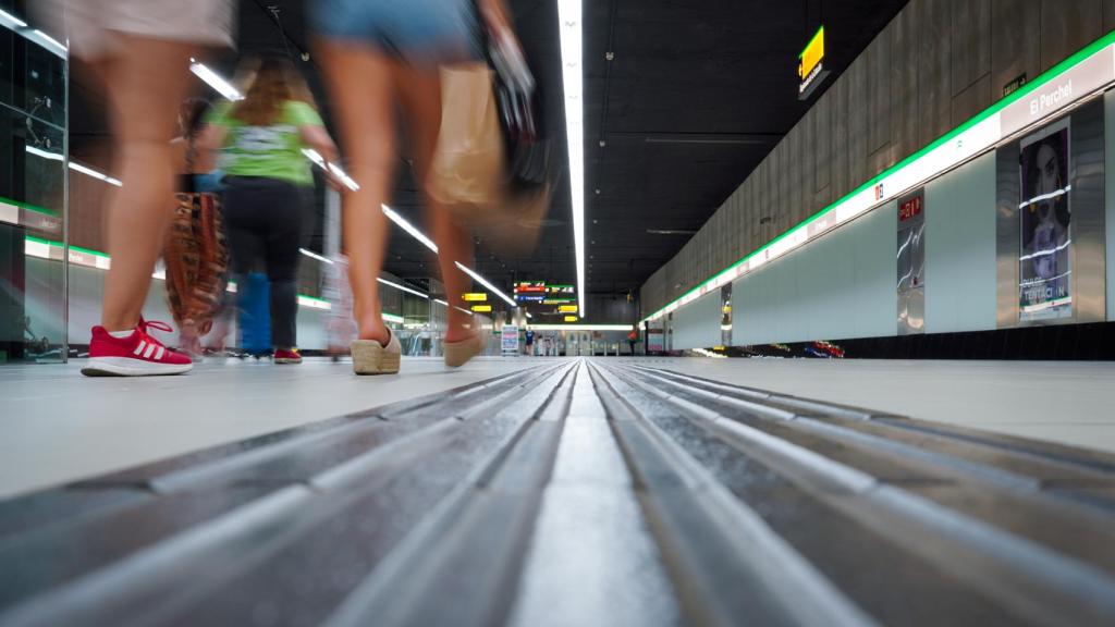 Interior de una de las estaciones del Metro de Málaga.