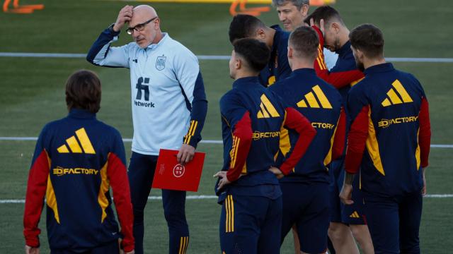 Luis de la Fuente, en su primer entrenamiento con la Selección.