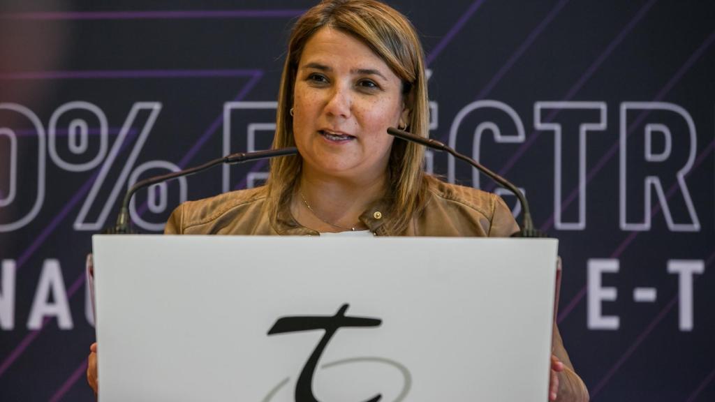 La alcaldesa de Talavera, Tita García, durante su intervención