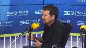 El exvicepresidente del Gobierno Pablo Iglesias este lunes por la noche en los micrófonos de la Cadena Ser.