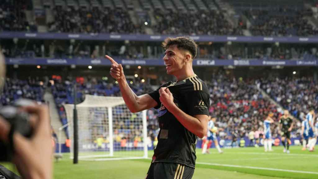 Gabri Veiga celebra el gol anotado ante el Espanyol.