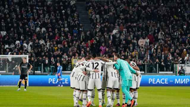 Los jugadores de la Juventus antes de un partido