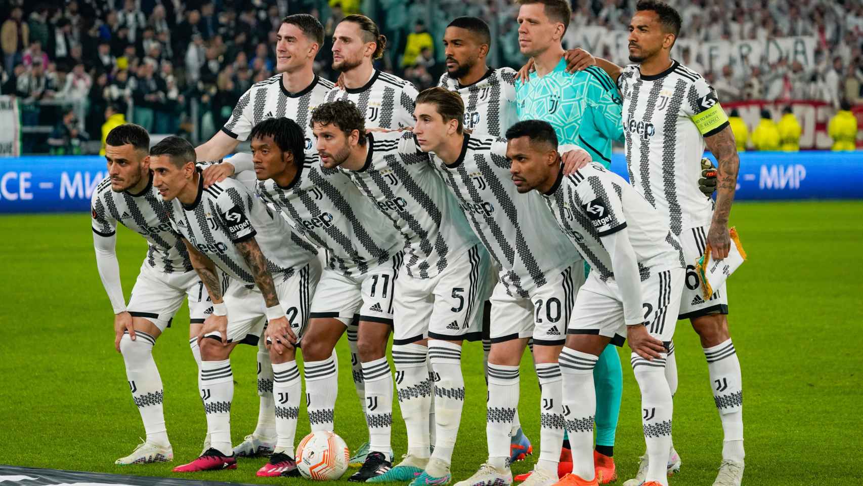 La alineación titular de la Juventus antes de un partido
