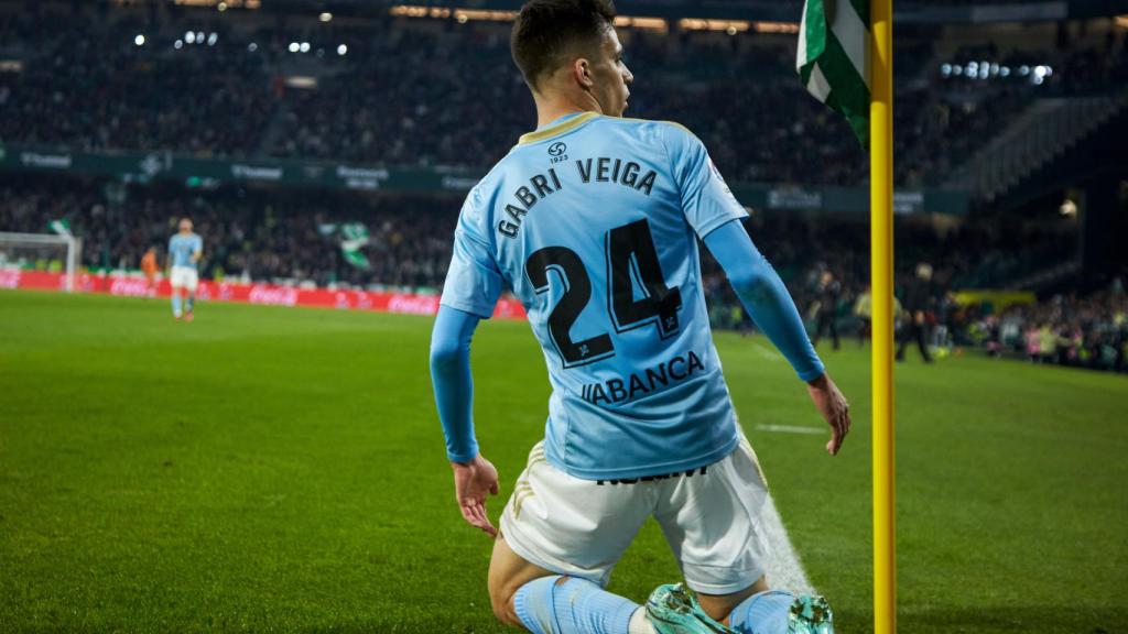 Gabri Veiga celebra un gol con el Celta