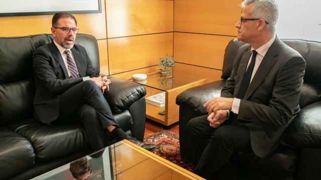 Ángel Mato y David Lucas durante el encuentro mantenido esta mañana