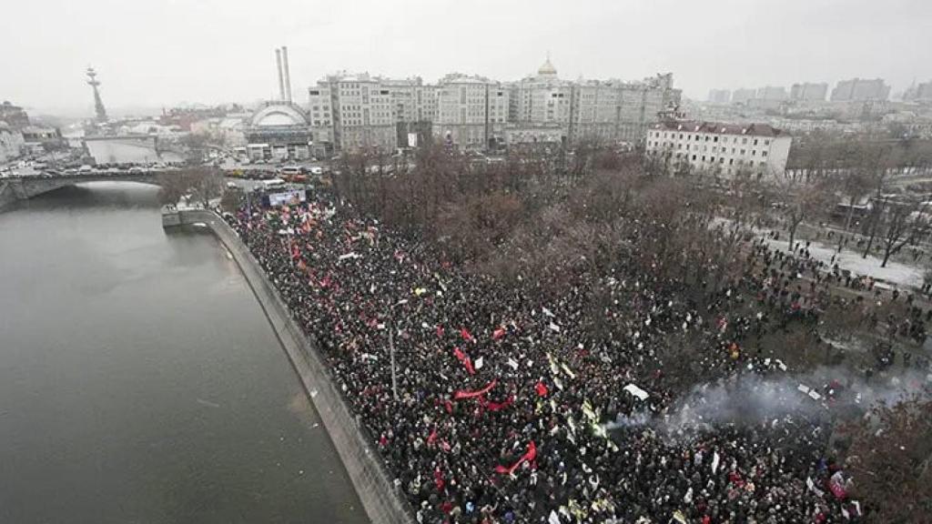 Una vista aérea de la plaza Bolotnaya, el 10 de diciembre de 2011.