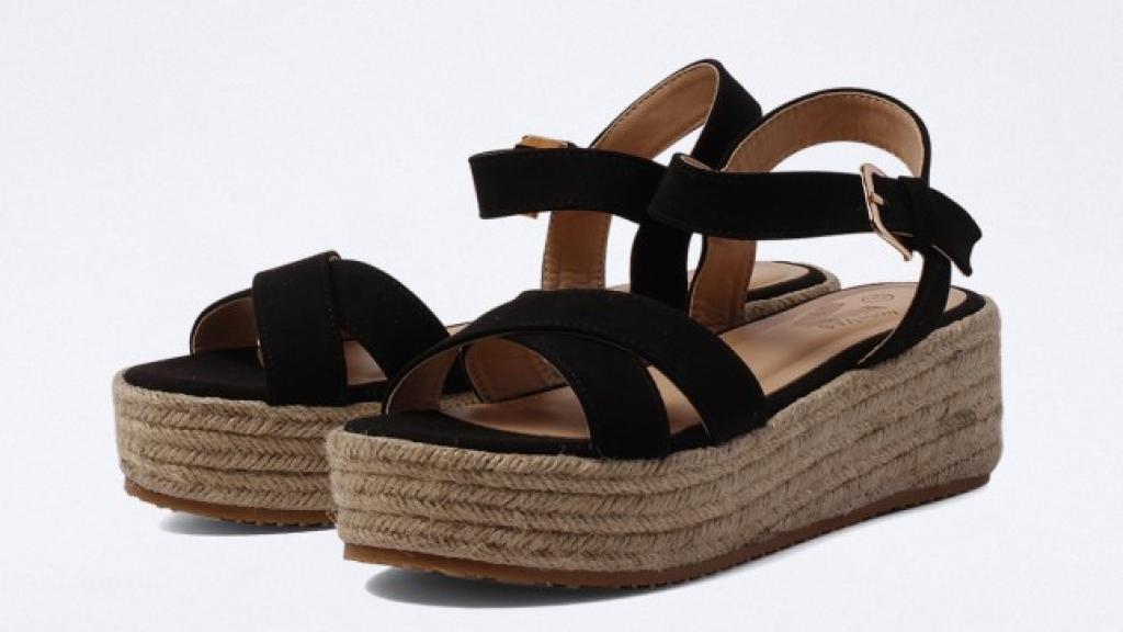 Sandalias negras de yute de Vas