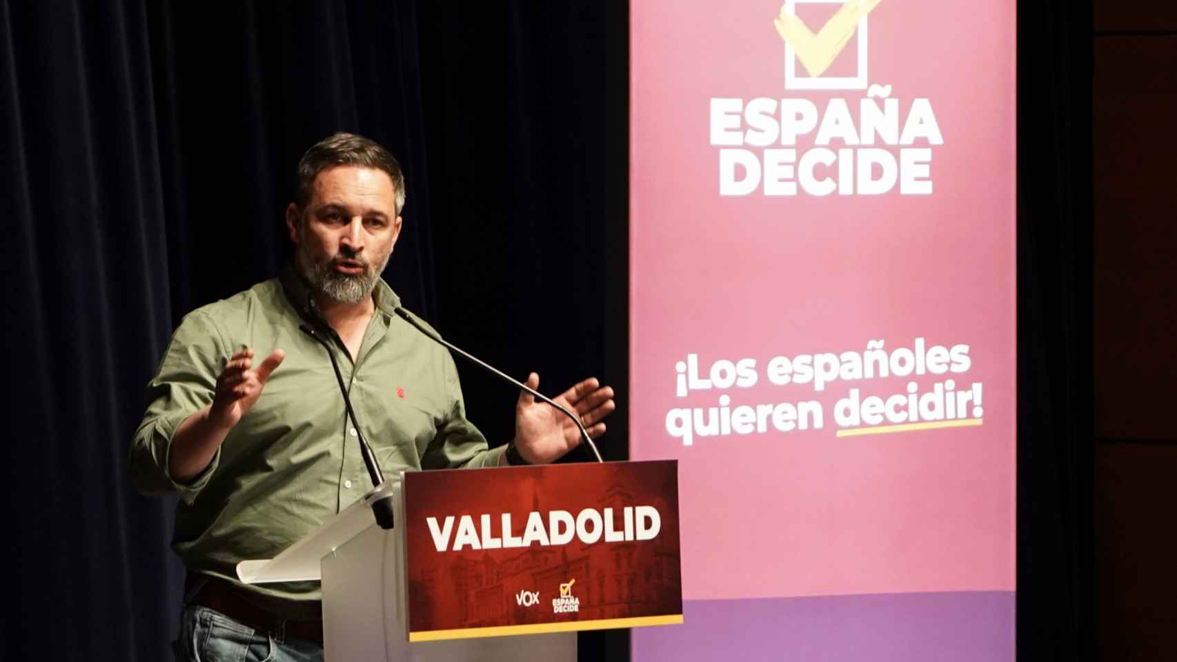 El presidente de Vox, Santiago Abascal, en Valladolid
