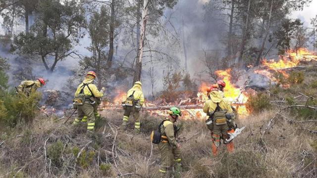 Imágenes del incendio de Castellón y Teruel.