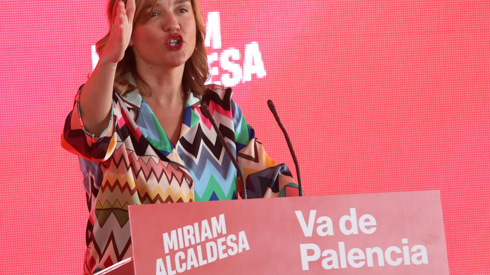 La ministra de Educación y portavoz de la Comisión Ejecutiva Federal del PSOE, Pilar Alegría, en la presentación de la candidata del PSOE a la Alcaldía de Palencia