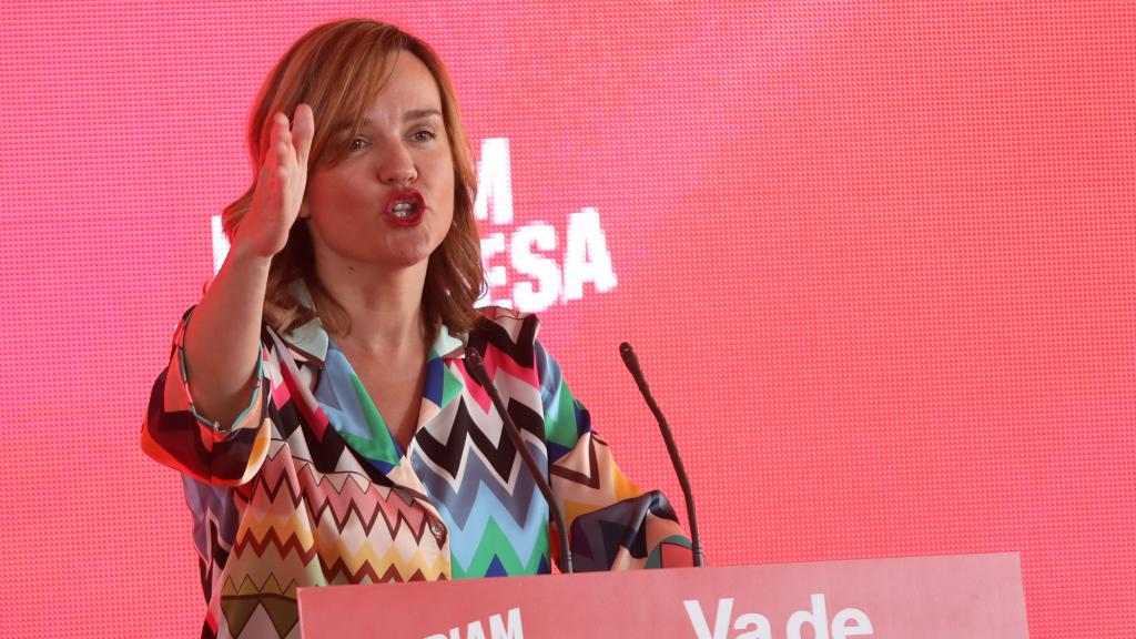 La ministra de Educación y portavoz de la Comisión Ejecutiva Federal del PSOE, Pilar Alegría, en la presentación de la candidata del PSOE a la Alcaldía de Palencia