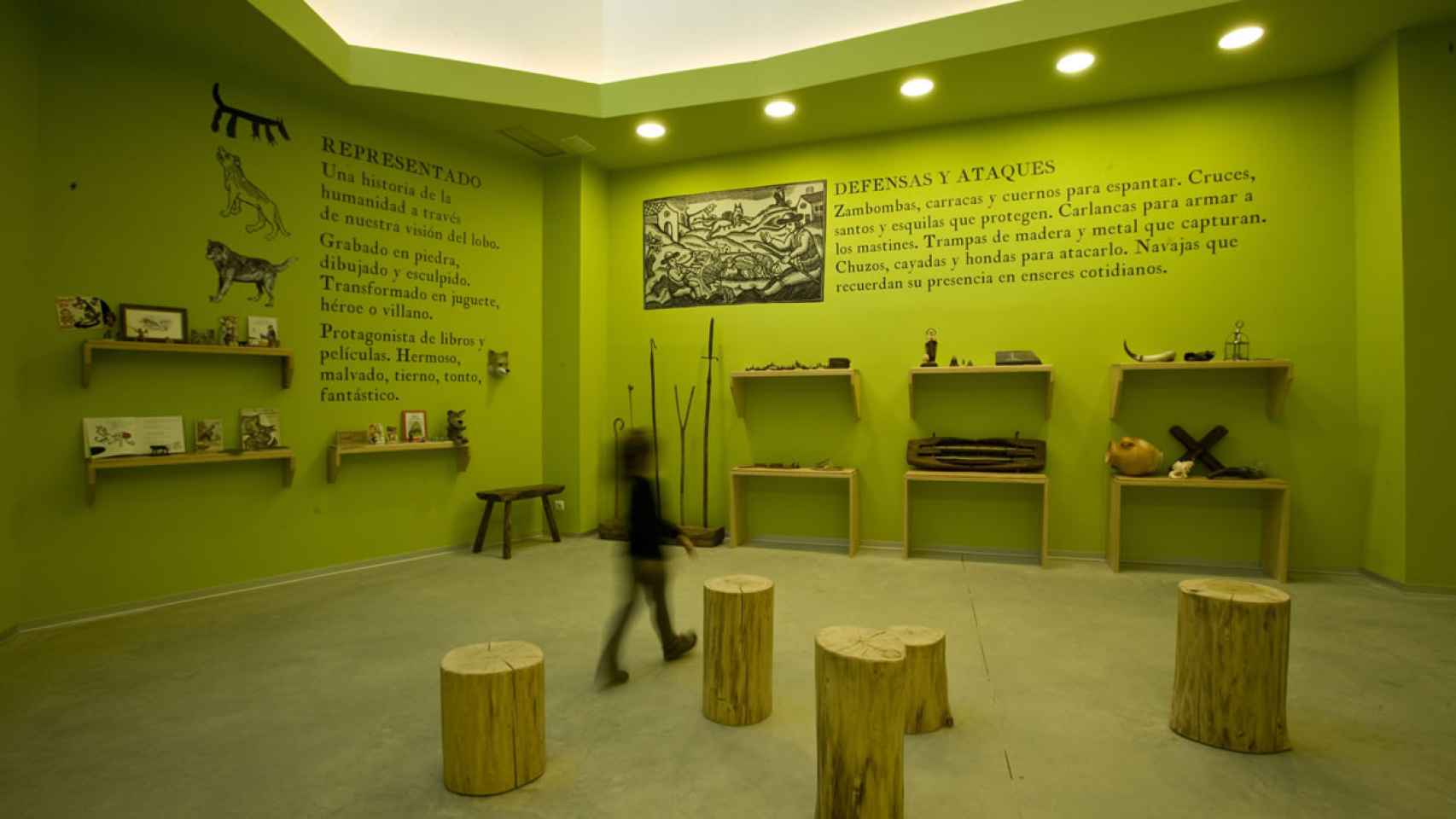 Una de las salas expositivas del Centro del Lobo Ibérico de Castilla y León