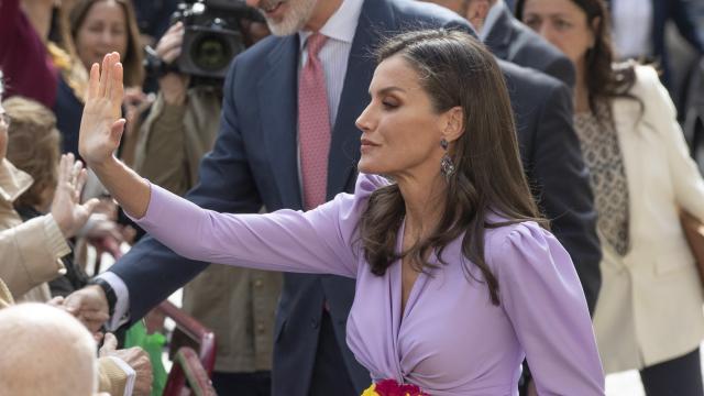 La reina Letizia este lunes, 27 de marzo, en la ciudad de Cádiz.