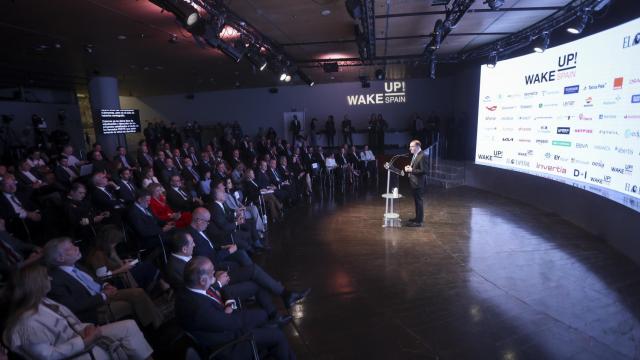 Pedro J. Ramírez, presidente de EL ESPAÑOL, durante la inauguración de Wake Up, Spain! 2023. FOTO: Jesús Umbría.