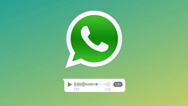 Montaje del logo de WhatsApp y un audio.