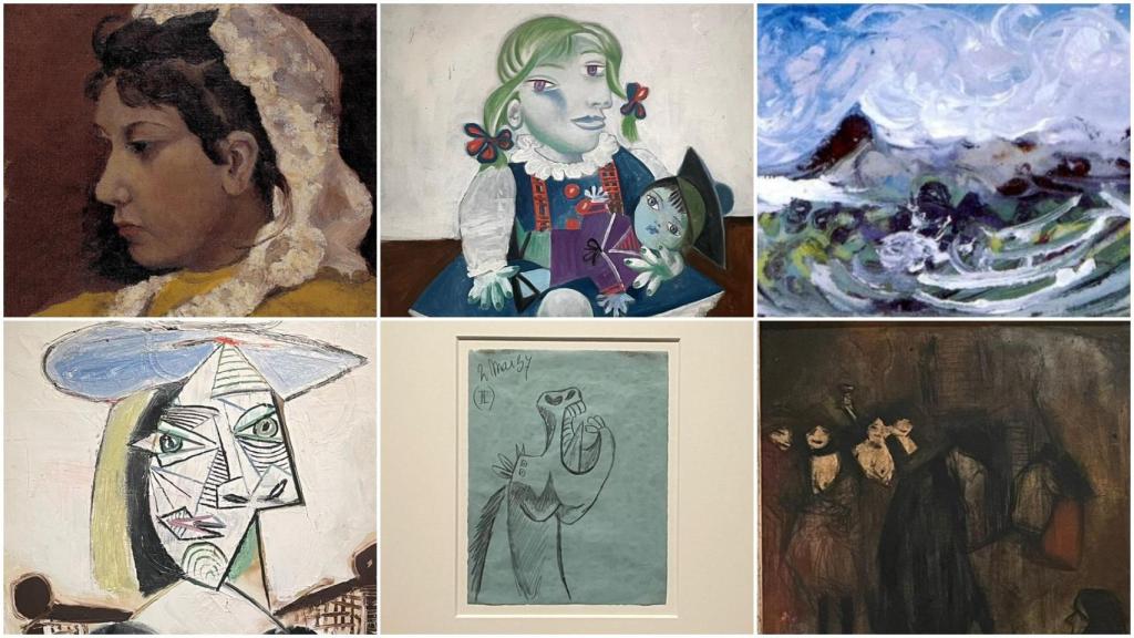 Algunas de las obras que se pueden ver en A Coruña. © Sucesión Pablo Picasso, VEGAP, Madrid, 2023.