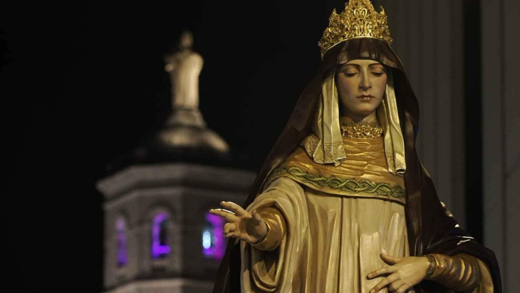 Imagen de la talla de Nuestra Señora del Rosario de la cofradía de la Sagrada Cena.