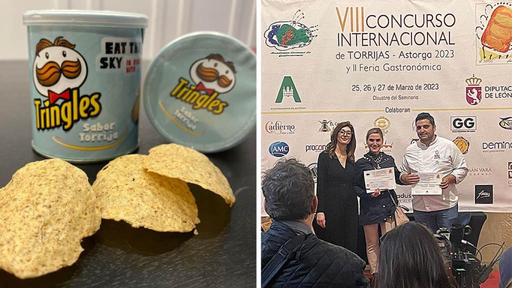 Jose recibiendo el premio y la torrija más innovadora de España