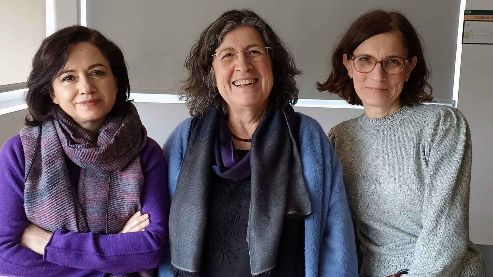Las coordinadoras de la edición, Marina Sanfilippo, Rosa Mª Aradra Sánchez y Mariángel Soláns García