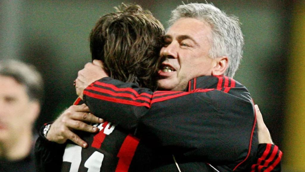 Pirlo y Ancelotti, en el Milan