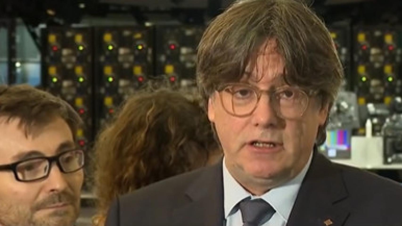 Puigdemont durante su comparecencia ante los medios.