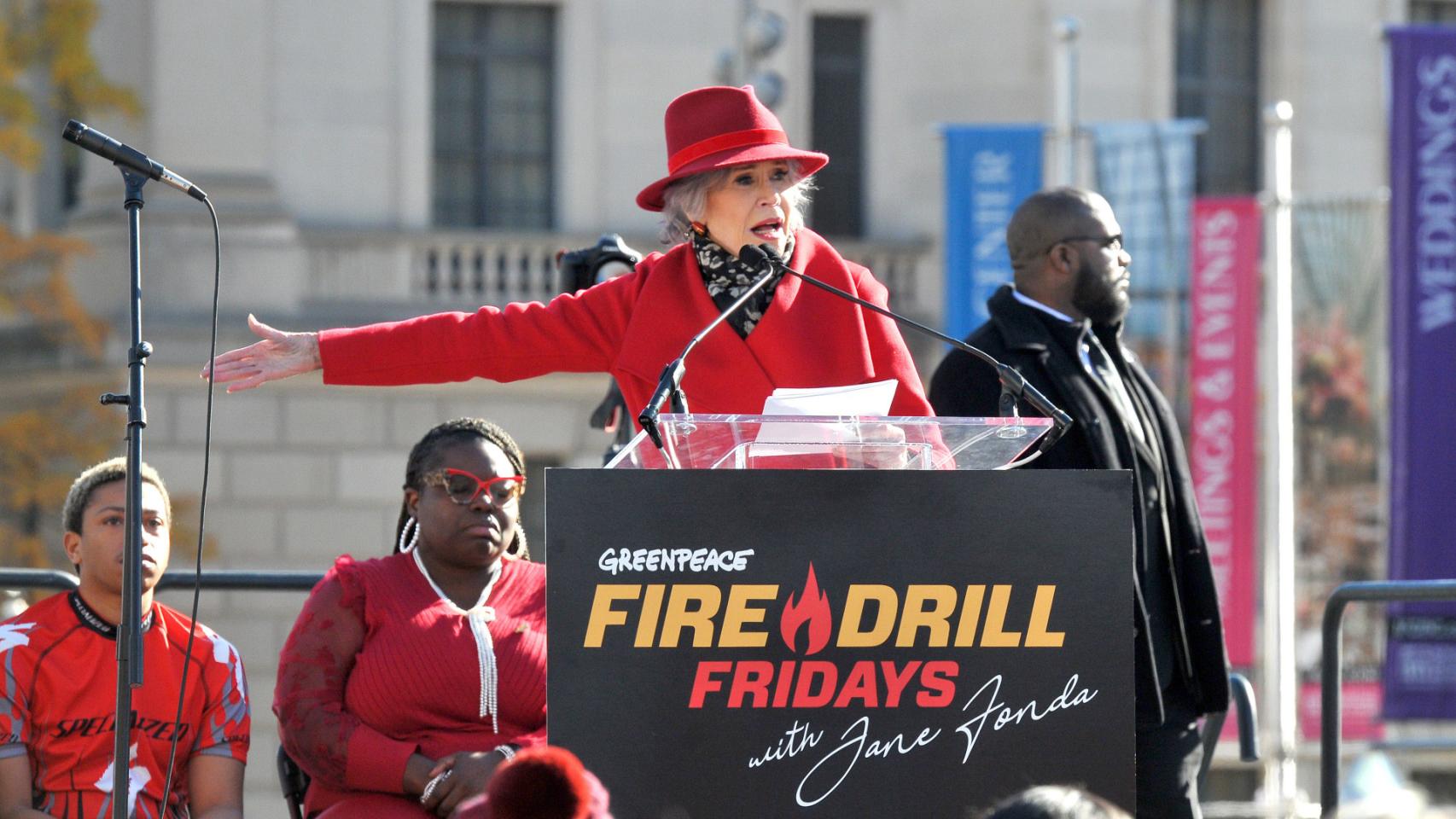 Jane Fonda en una protesta en Washington (EEUU).