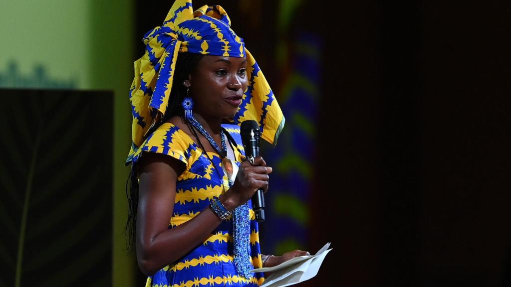 Hindou Oumarou Ibrahim durante la COP26.