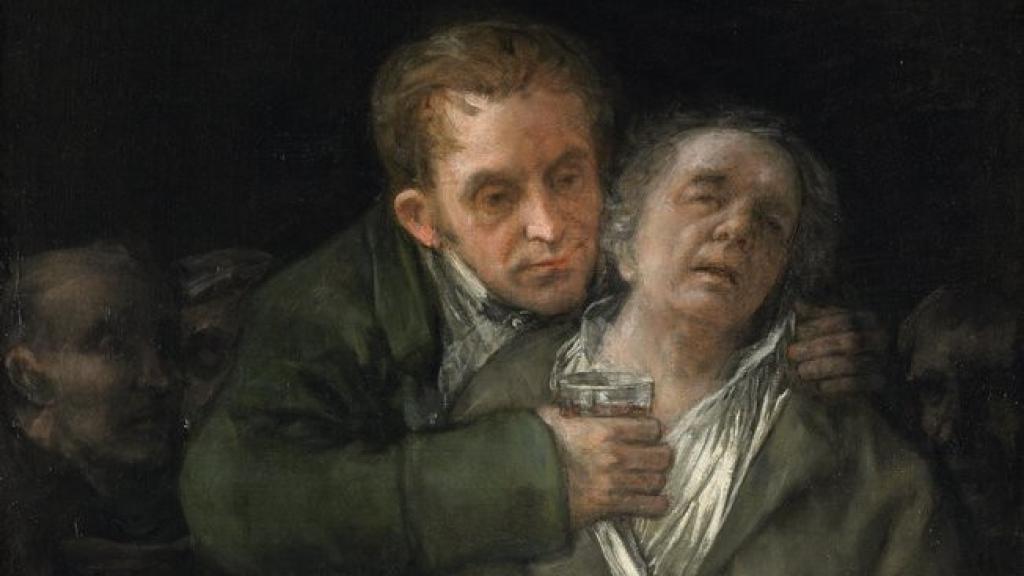 Goya y su médico Arrieta. Óleo sobre tela pintado por el artísta en 1820.