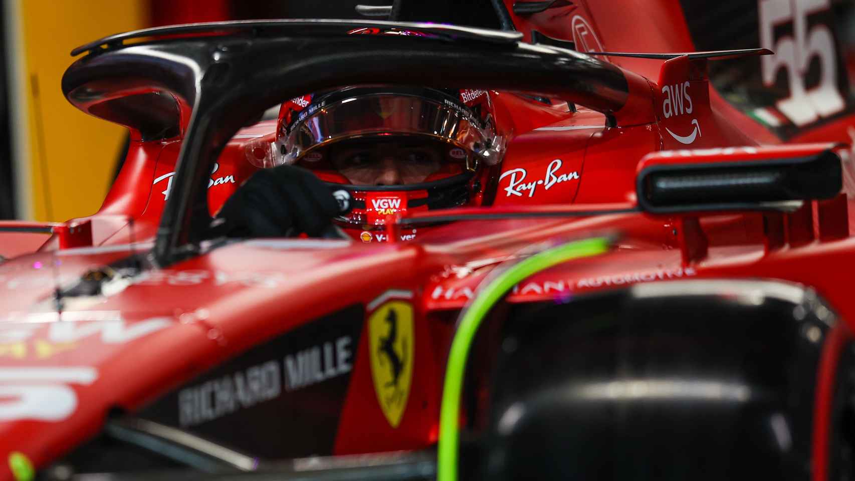 Carlos Sainz Jr. en su Ferrari durante la temporada 2023 de la Fórmula 1