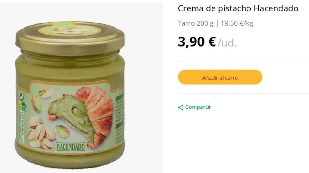 Crema de pistacho.