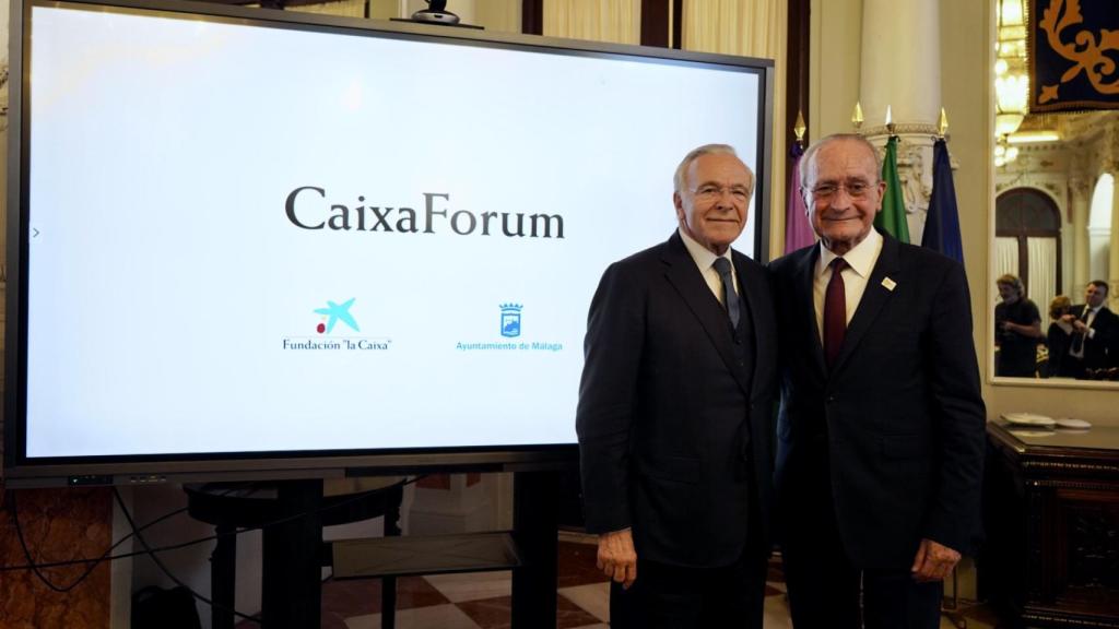 Isidro Fainé, presidente de la Fundación 'la Caixa', y Francisco de la Torre, alcalde de Málaga.