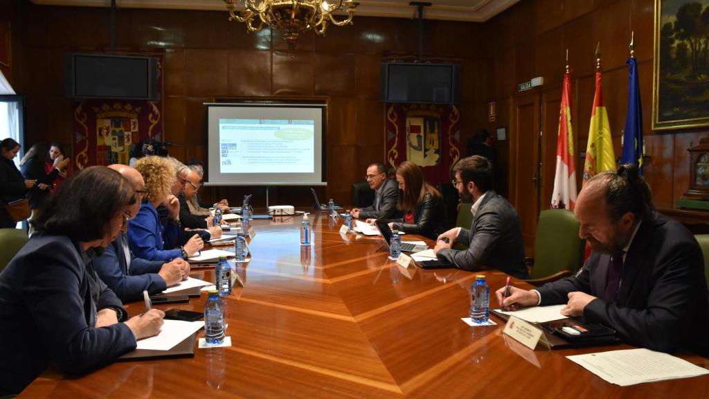 Reunión de los subdelegados del Gobierno de todas las provincias, junto a la delegada del Gobierno en la Comunidad, Virginia Barcones, y el director general del Instituto para la Diversificación y Ahorro de la Energía (IDAE), Joan Groizar