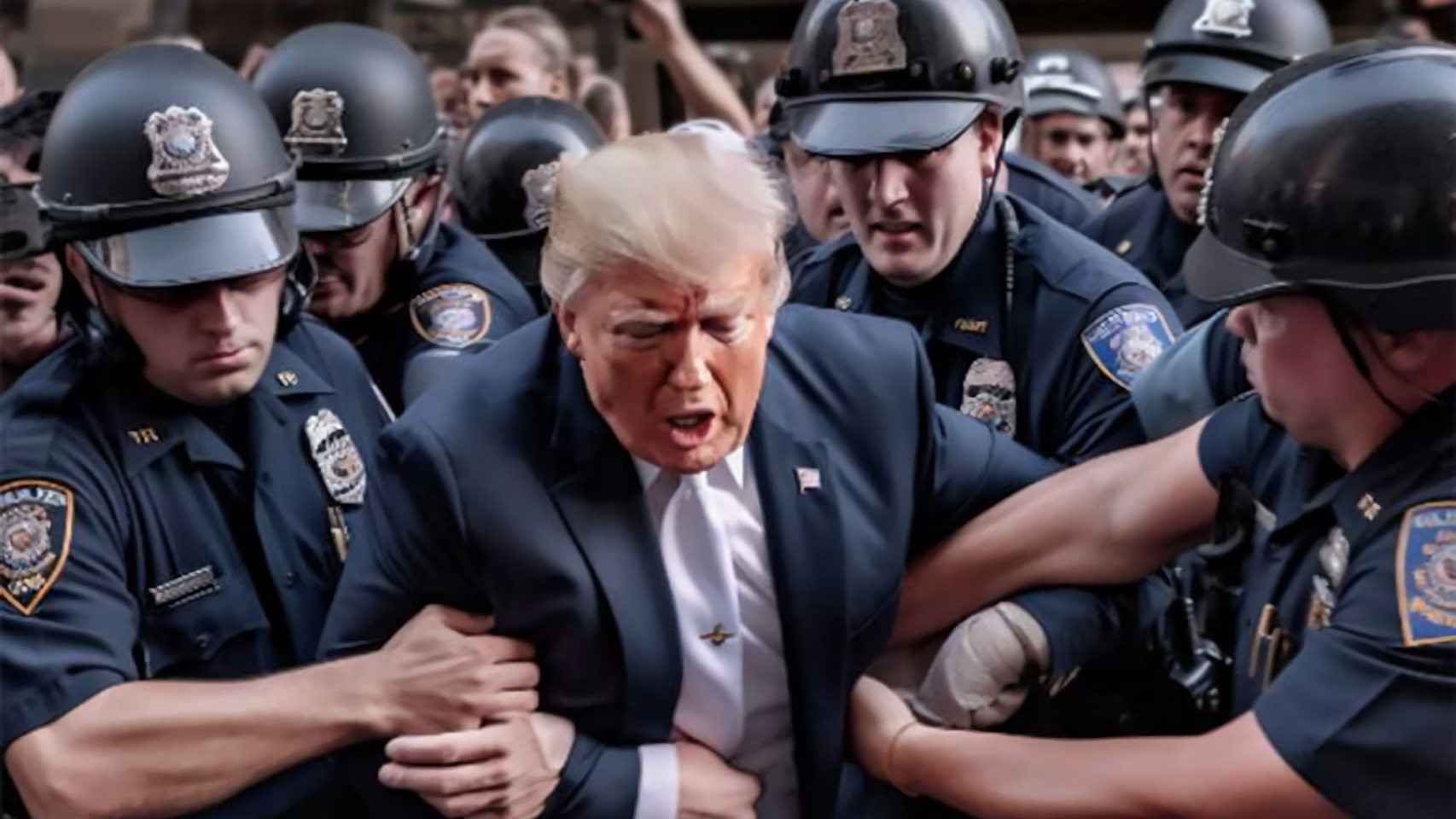 Una de las imágenes virales creadas por IA mostraba el arresto de Donald Trump