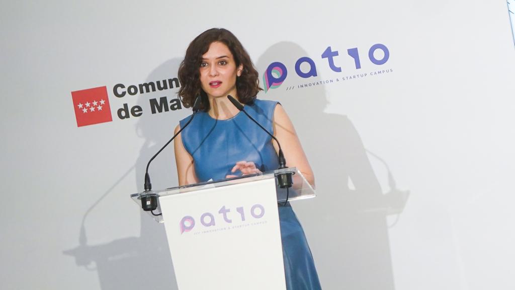 Isabel Díaz Ayuso en la presentación de Patio.