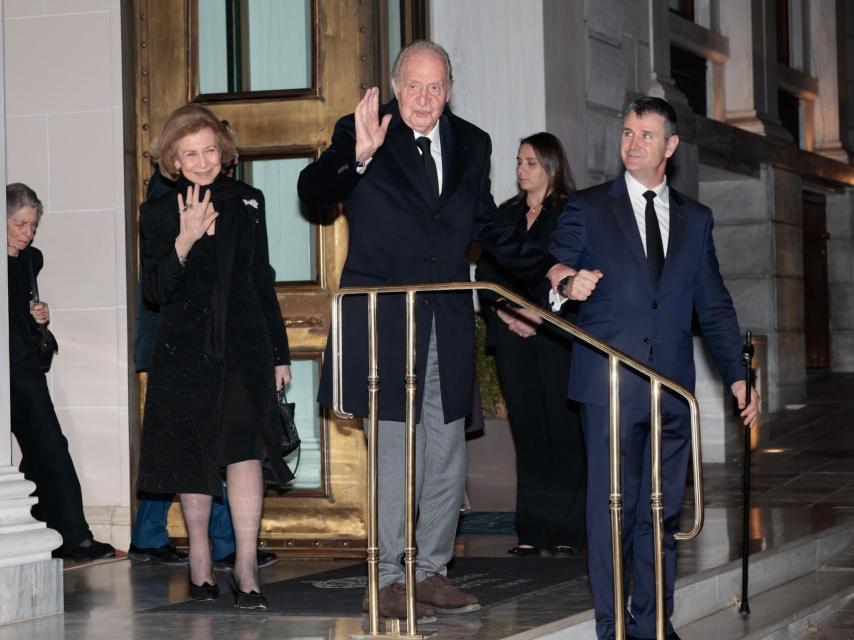 El Emérito, en el funeral de Constantino de Grecia.