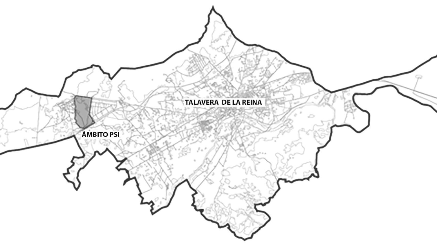 Mapa de ubicación del futuro centro de datos de Meta en el término municipal de Talavera de la Reina.