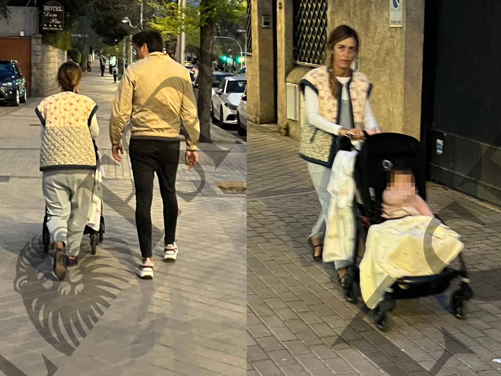 Ion Aramendi y su mujer, María Amores, en dos momentos de su paseo por Madrid en un montaje de EL ESPAÑOL.