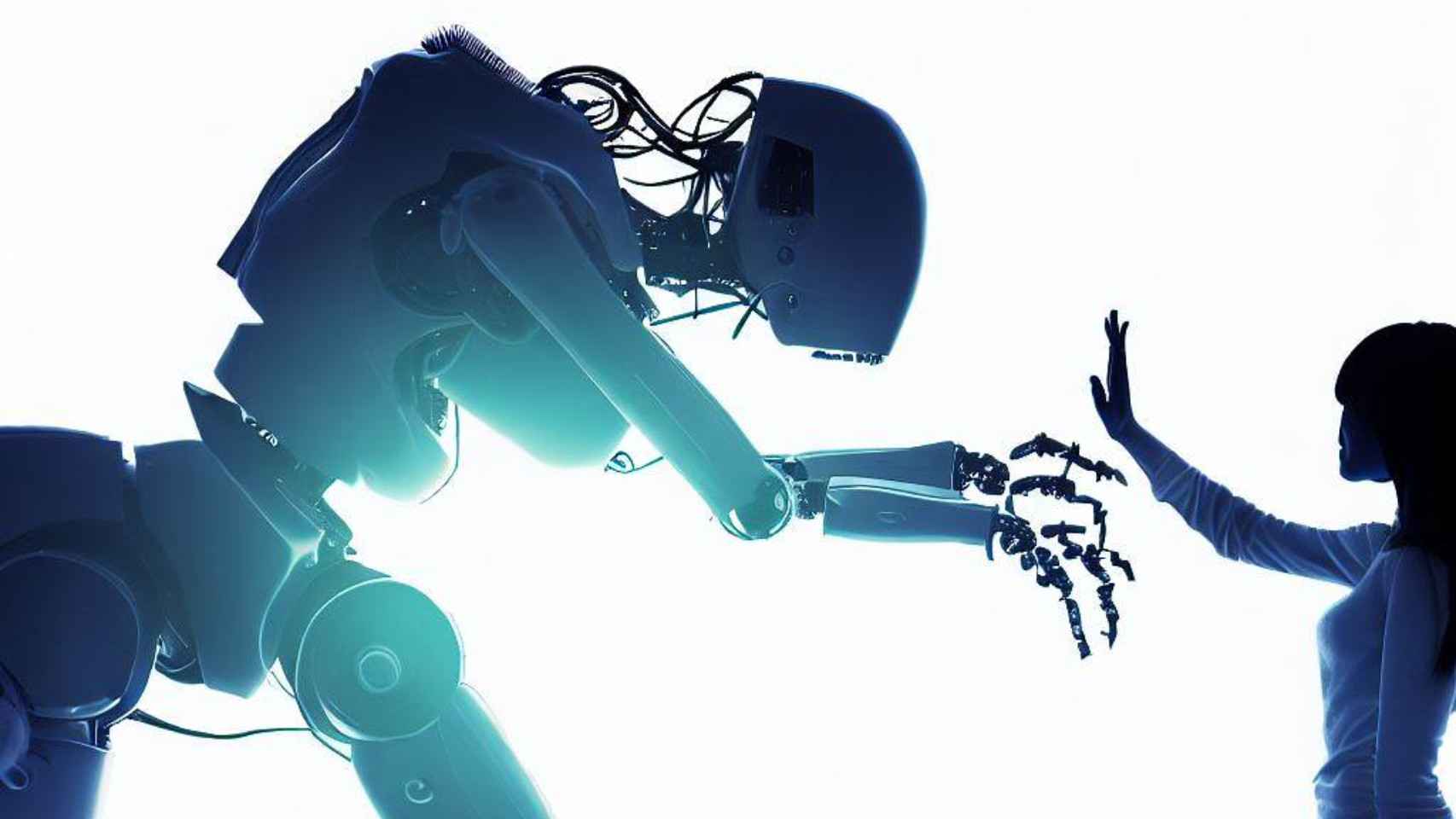 Representación de máquina y humano realizada por la IA de Bing