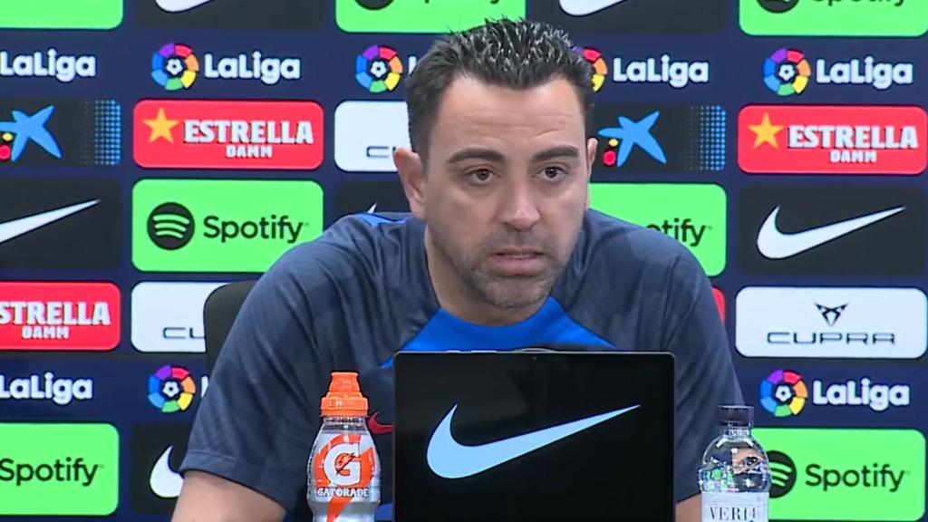 Xavi Hernández, en rueda de prensa.