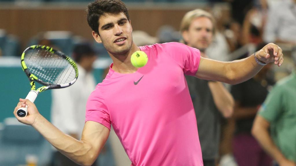 Carlos Alcaraz tras una victoria en el Miami Open