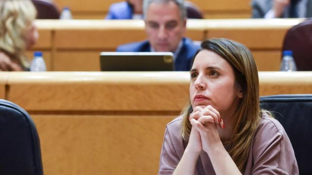 La ministra de Igualdad, Irene Montero, durante la sesión de control al Gobierno en el Senado.