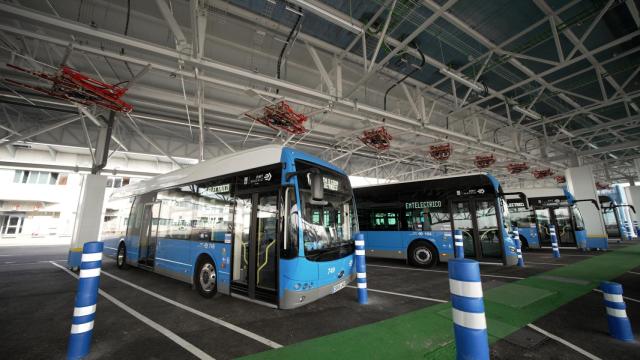 Centro de recarga de autobuses eléctricos.