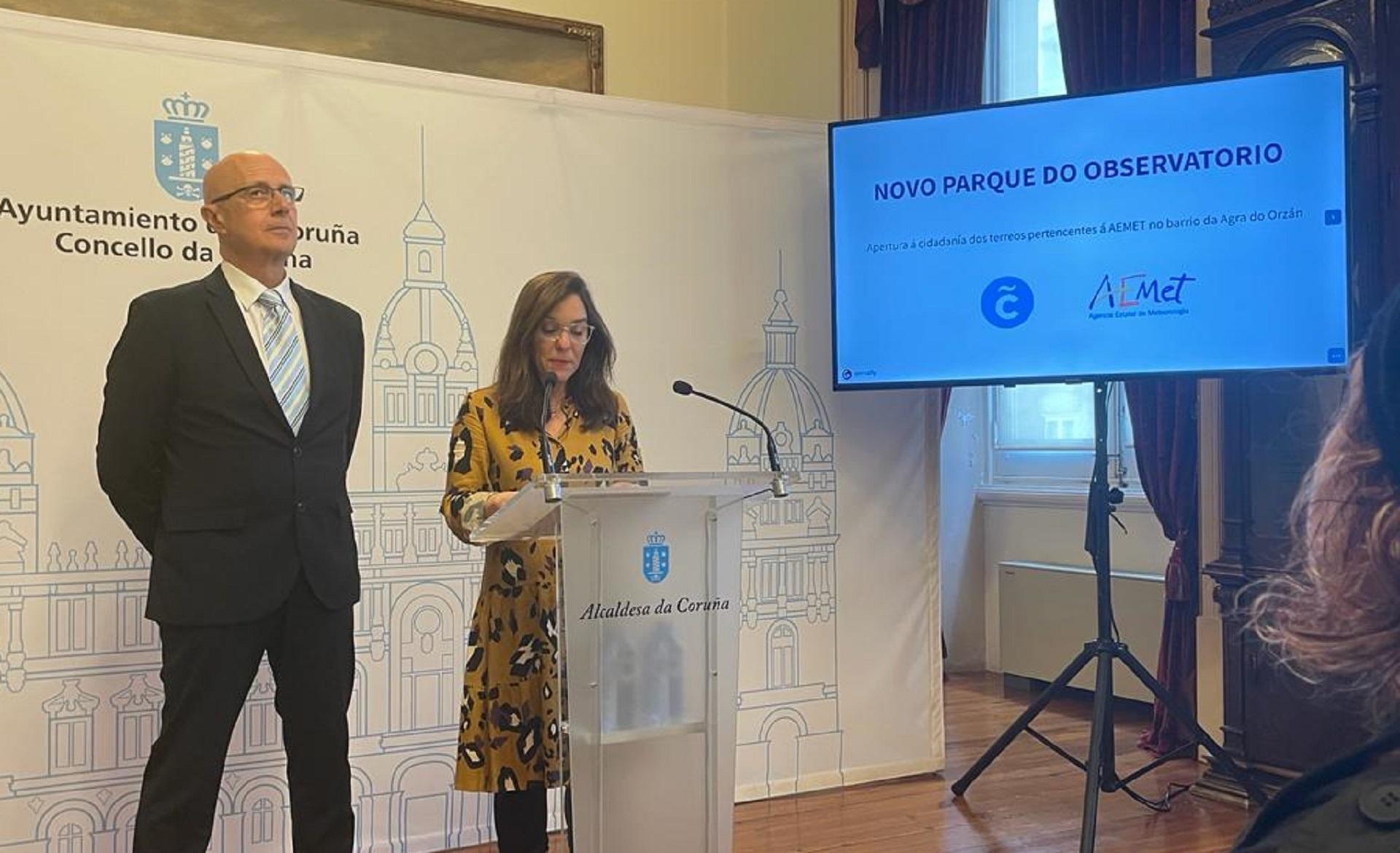 Rueda de prensa de Miguel Ángel López e Inés Rey, hoy en A Coruña.