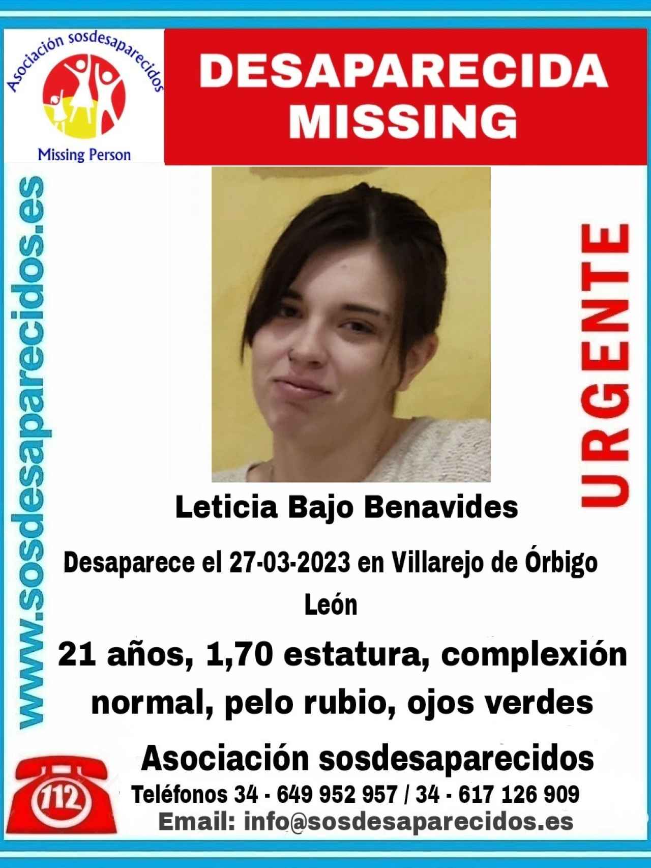 Joven desaparecida en Villarejo de Órbigo